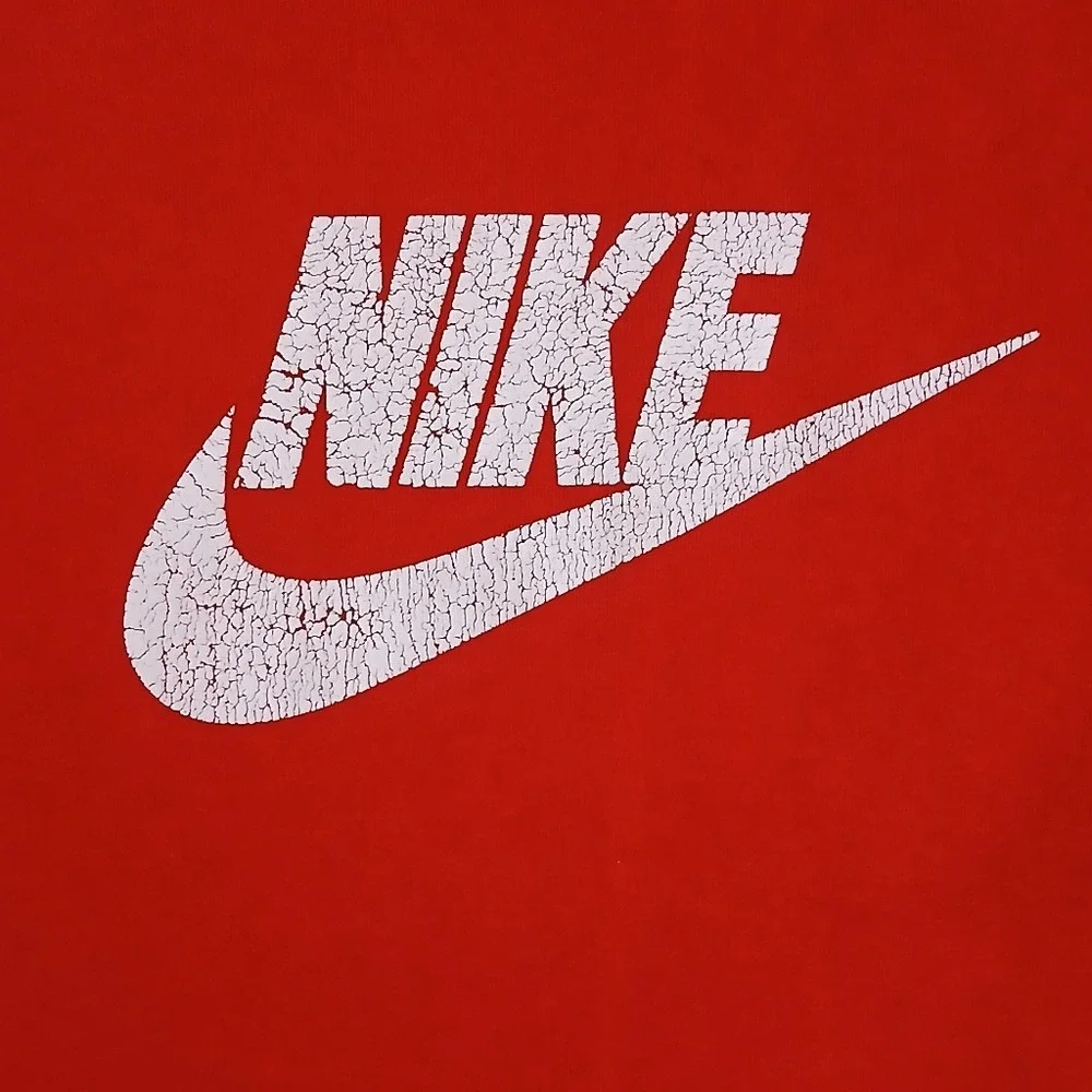 Nike Hoodie Kids Size 14 Red‎ Pullover Distressed Logo Graphic Sweatshirt